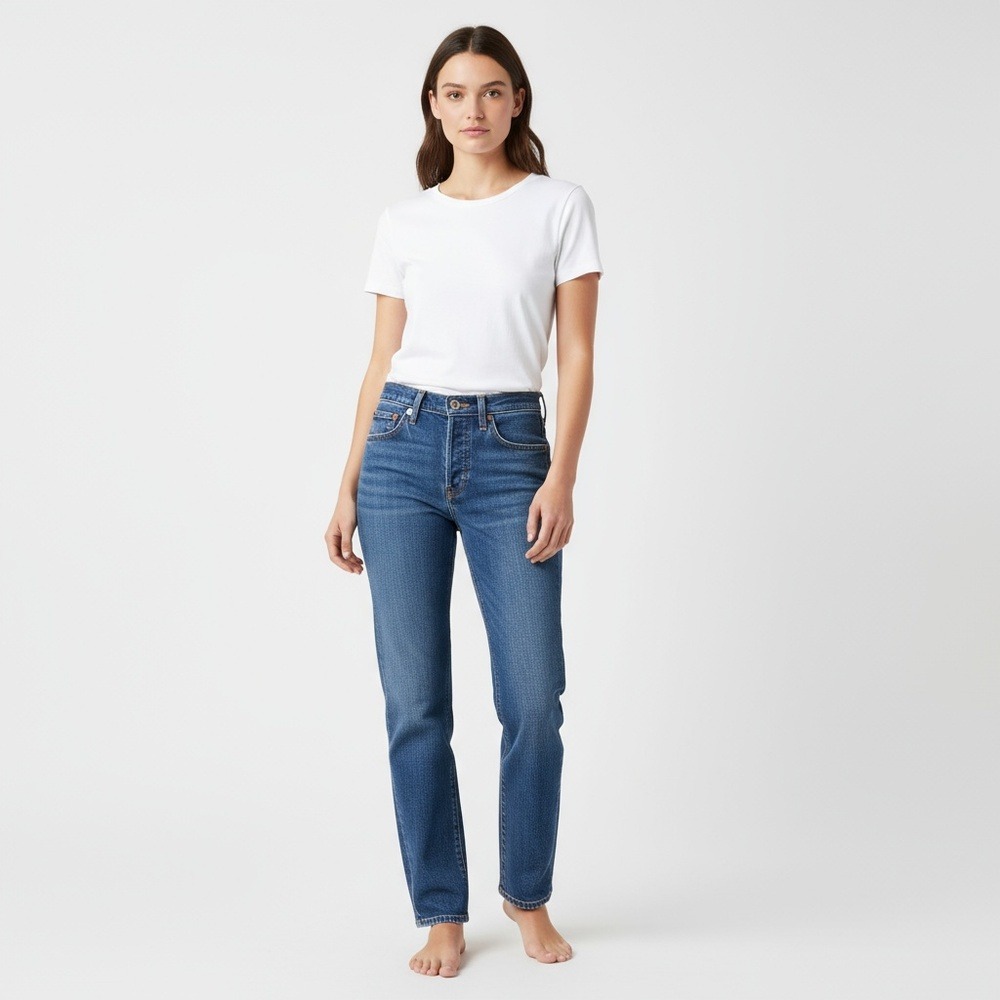 Levi's 501 Jeans W27 L32 Med Vintage Blue Straight Leg ButtonFly Macao USA Style